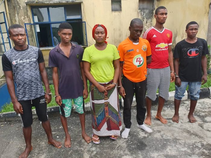 Photo: Police parade six suspects who allegedly murdered PDP chairman